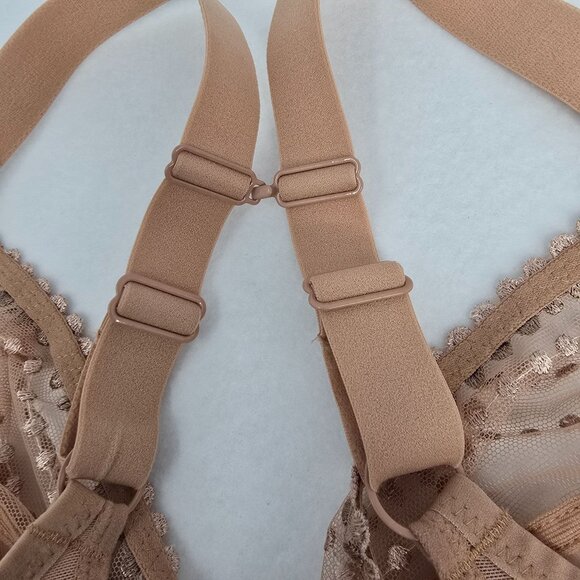 Elomi MATILDA 8900 Bra 38I Beige Side Support T-Strap Hook Full Coverage Sheer - Picture 10 of 14